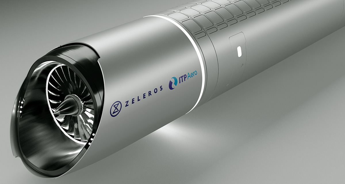 Recreacin de la cpsula para el sistema hyperloop propulsada con tecnologa de ITP Aero y Zeleros.